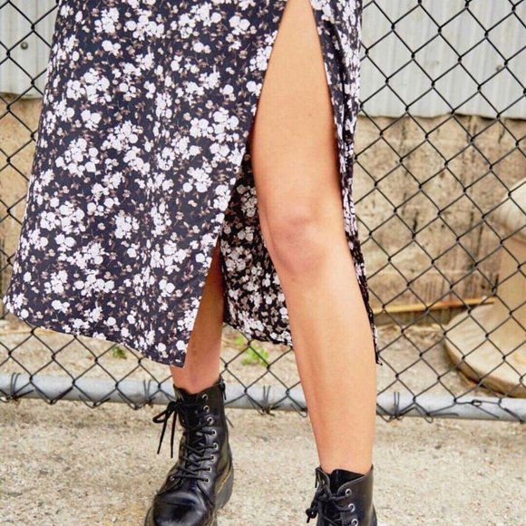 Small floral slit hip wrap skirt S M L XL - Picture 4 of 6